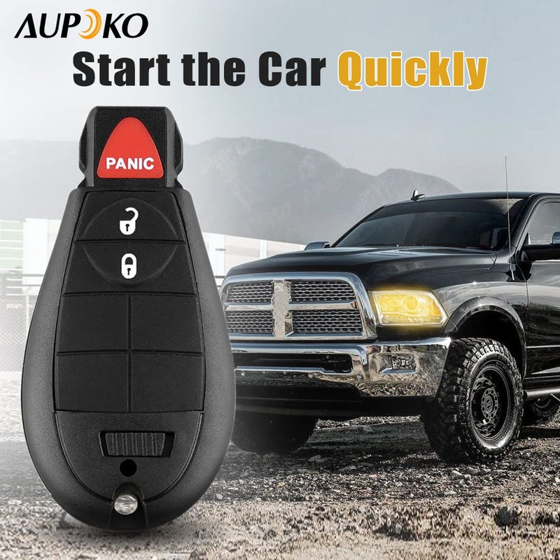 Aupoko Car Key Programmer for All Vehicles GQ4-53T with Circuit Board/Chip 3 Buttons Smart Key Compatible with 2013-2018 Dodge RAM 1500 2500 3500 Replace 56046953AE 56046953 Key Fob Shell Replacement - Image 2